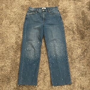 LOFT straight leg embellished jeans